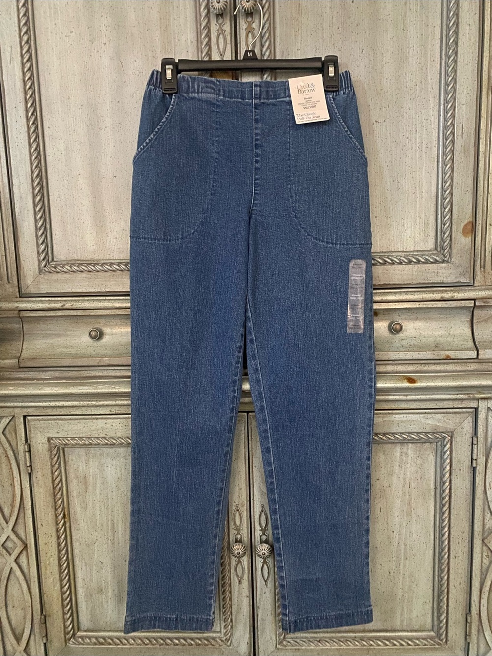 Croft & Barrow Women’s Relaxed Fit, Straight Leg, Pull-On Jeans - Blue Denim